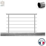 Garde - corps aluminium, 1m pose � visser au sol, int�rieur et ext�rieur, prague 5 lisses, en kit