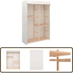 Garde - robe à 3 niveaux 110 x 40 x 170 cm - armoire blanche - armoire rangements - meuble rangement ... Garde - robe à 3 niveaux 110 x 40 x 170 cm - armoire blanche - armoire rangements - meuble rangement ...
