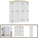 Vidaxl - garde - robe avec 3 portes gamme corona pin mexicain blanc - meuble de rangement - armoire - ...