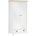 Design in - garde - robe, armoire de rangement � 2 portes hill blanc 89x50x170cm bois de pin solide cfw82913 ...