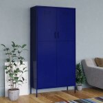 Garde - robe bleu marine 90x50x180 cm acier