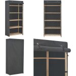 Garde - robe gris 79 x 40 x 170 cm tissu - armoire tissu - rangement vtement - placard tissu - dressing ...