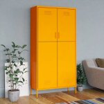 The living store - garde - robe jaune moutarde 90x50x180 cm acier - armoire - meuble rangement - placard ... The living store - garde - robe jaune moutarde 90x50x180 cm acier - armoire - meuble rangement - placard ...