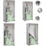 Garde - robe new york 75x45x160 cm tissu - armoire pliante - garde robe - meuble rangement - placard ...