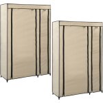 Garde - robes pliables 2 pcs crme 110x45x175 cm tissu