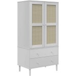 Garde - robe senja aspect rotin blanc 90x55x175cm bois massif pin vidaxl