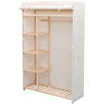 Garde - robe en tissu et bois de pin 110x40x170 cm vidaxl