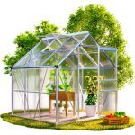 Gardebruk� serre de jardin aluminium 3, 6m� - 7, 2m� serre polycarbonate serre � tomates plantes l�gumes ...