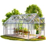 Gardebruk - serre de jardin aluminium 3, 6m� - 7, 2m� serre polycarbonate serre � tomates plantes l�gumes ...