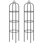 Deuba - support pour plantes grimpantes noir en mtal arche de jardin tuteur plantes dcoration extrieure ...