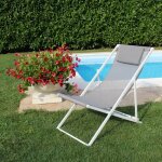 Gardeness - chair de pont en acier recloulable avec sige santorini textilene white - white