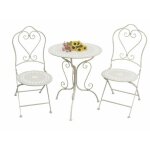Gardeness - ensemble extérieur 1 table et 2 chaises en acier et marbre de ligne classique Gardeness - ensemble extérieur 1 table et 2 chaises en acier et marbre de ligne classique