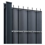 Gardenode - kit lamelles pvc bande brise vue pour panneau double fils - l 2m50 - h 2m03 - gris anthracite ...