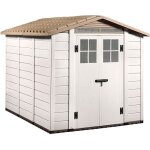 Abri de jardin en rsine gardiun tuscany evo 240 6 m 262x230x220 cm blanc / beige