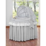 Garniture 4 pices pour couffin en osier avec capote pliable - petit prince princesse gris