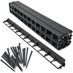 Garronda bordure de jardin 12 m, bordurette flexible plastique noir 4, 5 cm avec 50 piquets, d�limitation ...