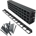 Garronda bordure de jardin 24 m, bordurette flexible plastique noir 4, 5 cm avec 100 piquets, dlimitation ...