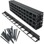 Garronda bordure de jardin 24 m, bordurette flexible plastique noir 5, 8 cm avec 100 piquets, d�limitation ...