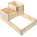 Garronda carr potager surlev en bois naturel ? set de 3 bacs potagers modulables pour jardin, plantes, ...