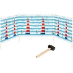 Garronda paravent plage coupe - vent camping brise - vent avec marteau en caoutchouc 4 m gaex001 (phare, ...