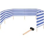 Garronda paravent plage coupe - vent camping brise - vent avec marteau en caoutchouc gaex001 (rayures, ...