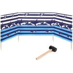 Garronda paravent plage coupe - vent camping brise - vent avec marteau en caoutchouc gaex001 (rayures ...