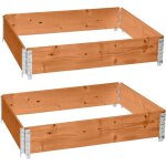 Garronda potager sur�lev� en bois naturel 120x80x20 cm pour jardin ? jardini�re rectangulaire 2 pi�cespour ...