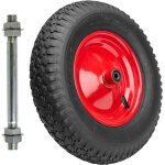 Garronda roue de brouette 4. 80 / 4. 00 - 8 avec axe, pneumatique 2pr � 390�95 mm, jante acier peinte, ...