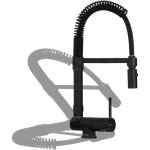 Mitigeur sous fen�tre noir mat avec mod�le et douche � deux jets gattoni 0285 / pcno noir mat