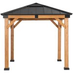 Sunjoy - gazebo en cèdre rapi en anthracite - 273cm x 273cm Sunjoy - gazebo en cèdre rapi en anthracite - 273cm x 273cm
