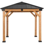 Sunjoy - gazebo en cdre rapi en anthracite - 273cm x 273cm