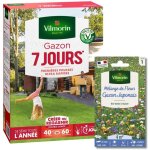 Gazon 7 jours - 1 kg + gazon japonais - 4 m - mlange de fleurs vilmorin