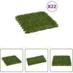 Gazon naturel - carreaux de gazon artificiel 22 pcs vert 30x30 cm