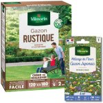 Gazon rustique - 3 kg + gazon japonais - 4 m� - m�lange de fleurs vilmorin