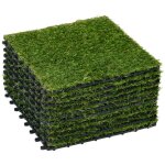 Gazon synth�tique en lot - 10 plaques de 30x30 cm - �paisseur 25 mm - vert fonc� pour balcon et jardin ...