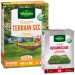 Gazon terrain sec - 1 kg + soin regarnissage universel 2 en 1 - 500 g vilmorin
