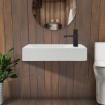 Gbly - lavabo salle de bains en c�ramique - lavabo � droite 40 � 22 � 10 cmlavabo suspendu moderne trou ...