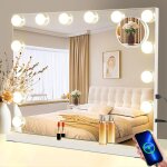 Miroir de maquillage hollywood avec clairage - 50 x 40 cm 15 miroirs led dimmables avec lumire 3 modes ...