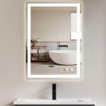 Gbly miroir de salle de bain avec clairage - led 50 x 70 cm miroir mural de salle de bain ip44 avec ...