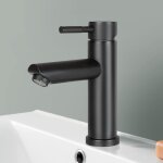 Gbly - robinet de salle de bain, robinet de lavabo, robinet noir, robinet d'eau chaude et froide, robinet ...