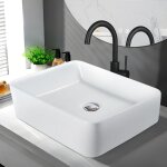 Gbly - vasque  poser salle de bain en porcelaine - angulaire vasque  poser salle de bains blanche petit ...