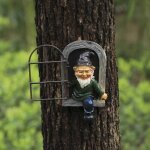 G�ant de jardin - nain � barbe blanche - d�coration de fen�tre grimpante - statue suspendue pour jardin ...