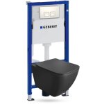 Geberit duofix basic support bti - support + lavita wc onil black suspendu noir sans bord + panneau ...