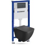 Geberit duofix basic support bti - support + lavita wc onil black suspendu noir sans bord + panneau ...