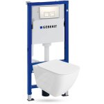 Geberit duofix basic support b�ti - support + lavita wc onil suspendu blanc sans bord + panneau de commande ...