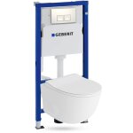 Geberit duofix basic support bti - support + lavita wc roto suspendu blanc sans bord + panneau de commande ...