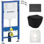Geberit duofix basic support bti - support + lavita wc sinto black suspendu noir sans bord + panneau ...