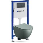 Geberit duofix basic support bti - support + lavita wc sinto grey suspendu gris sans bord + panneau ...