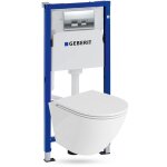 Geberit duofix basic support bti - support + lavita wc sofi one suspendu blanc sans bord + panneau de ...