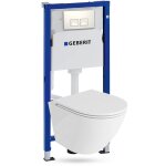 Geberit duofix basic support bti - support + lavita wc sofi one suspendu blanc sans bord + panneau de ...